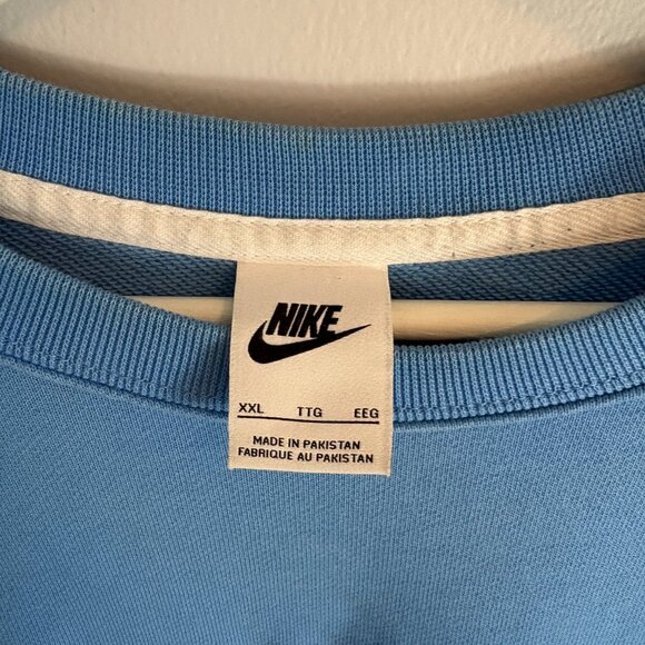Nike Retro Trend Logo Fleece Crewneck Sweatshirt Size XXL 2XL in University Blue - Picture 7 of 13